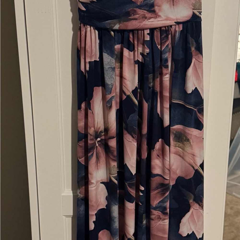 Dainty Hooligan Floral Maxi Dress - Navy and Pink